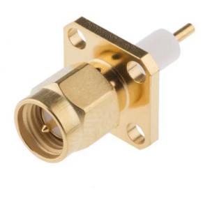 4-Loch Flange Panel Mount SMA Connector Straight (Plug, Male, 50Ω) L15.4mm L25mm L30.8mm KLS1-SMA022B